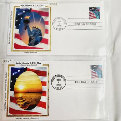 13 - 2005 LADY LIBERTY & US FLAG - 1ST DAY STAMPS
