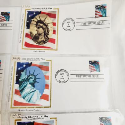 13 - 2005 LADY LIBERTY & US FLAG - 1ST DAY STAMPS