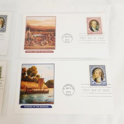 4 - 2004 LEWIS & CLARK EXPEDITION PICTURES 1ST DAY STAMPS