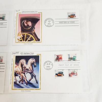 4 - 2002 .37 ANTIQUE TOYS 1ST DAY STAMPS