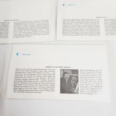 6 - 1990 AMERICAN OLYMPIC HEROES 1ST DAY STAMPS