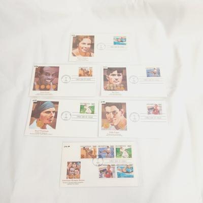 6 - 1990 AMERICAN OLYMPIC HEROES 1ST DAY STAMPS