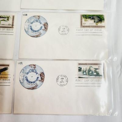4 & 4 1971  WILDLIFE CONSERVATION & HISTORIC PRESERVATION - 1ST DAY ISSUE STAMPS