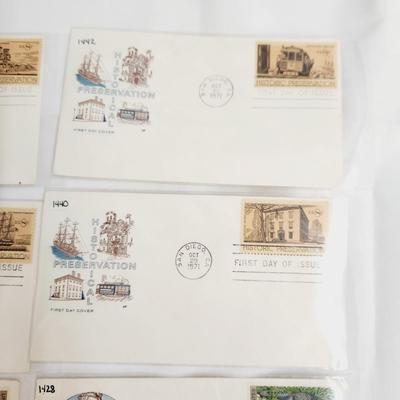 4 & 4 1971  WILDLIFE CONSERVATION & HISTORIC PRESERVATION - 1ST DAY ISSUE STAMPS