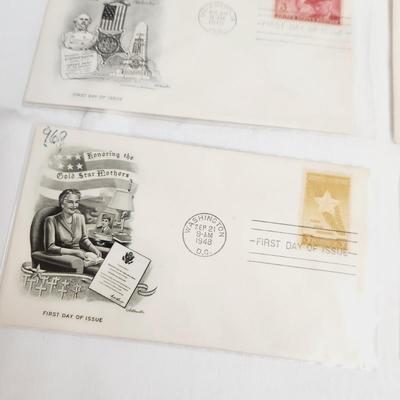 6 - 1948 & 49 - "HISTORIC HEROS" THEMED 1ST DAY STAMPS