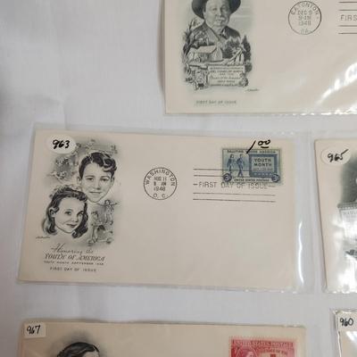 11 - 1948 & 49 - "PEOPLE OF HISTORY" THEMED 1ST DAYS STAMPS
