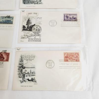 10 - 1948 "PLACES FROM LONG AGO" THEMED - 1ST DAY STAMPS