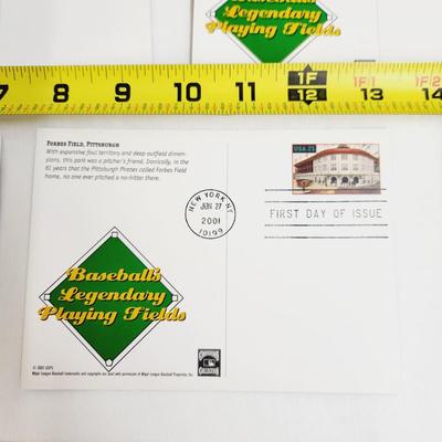 2001 BASEBALL LEGENDARY PLAYING FIELD POSTCARD - 1ST ISSUE STAMP BUNDLE