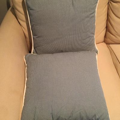 Blue and white toile pillows