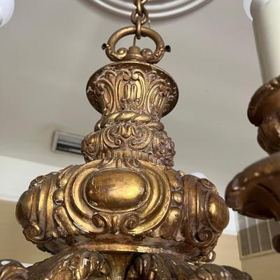 Large Gold French Style Light Fixture