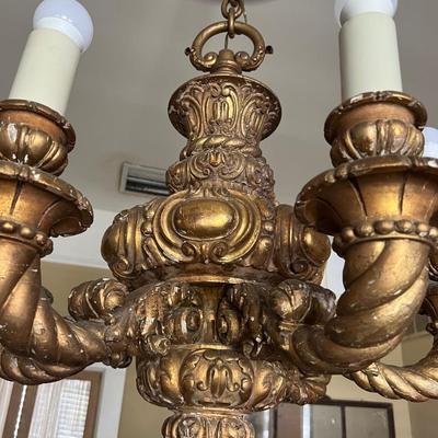 Large Gold French Style Light Fixture