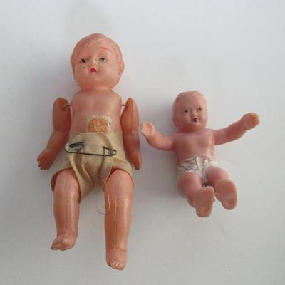 Small Lot, Celluloid Doll, Rubber ? Doll, Native American Pottery Figures