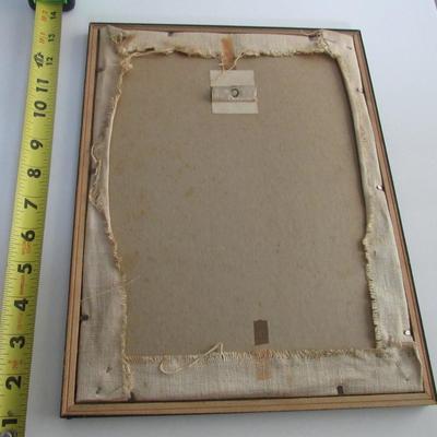 Vintage Needlework Framed, Mod Giraffe Print