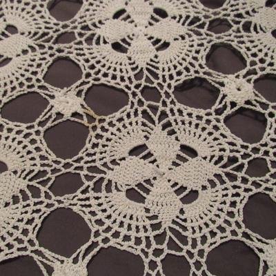 Vintage Crocheted Piece, Large Enough For Queen Size Bed Coverlet or Tablecloth About 78" x 88"