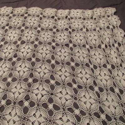 Vintage Crocheted Piece, Large Enough For Queen Size Bed Coverlet or Tablecloth About 78" x 88"