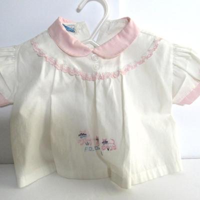 Vintage Infant's Dress, Kittens Theme, Kiddie Petites Label