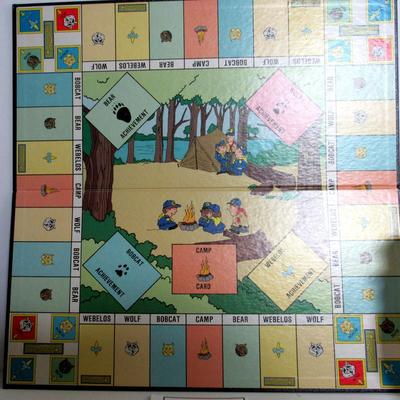 Nice Clean vintage Boy Scouts Game Board and Fred Flintstones Squeaker