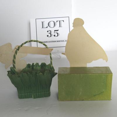 Vintage Lot of St. Patrick's Day Collectibles: Candy Box, Nut Cup, Rosen/Rosbro Cart