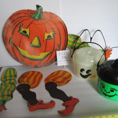 Huge Vintage Beistle Halloween JOL, Read Description, 2 McDonalds Halloween Pails