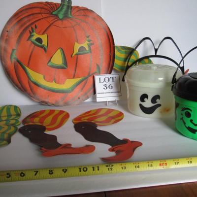 Huge Vintage Beistle Halloween JOL, Read Description, 2 McDonalds Halloween Pails