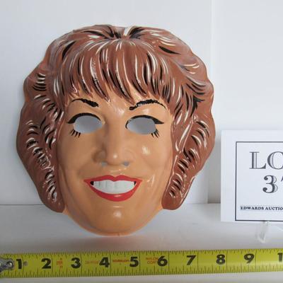 Vintage Plastic USA Halloween Mask, Laverne