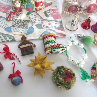 Large Lot of Misc Christmas Ornaments and Decor, Some Mid Century