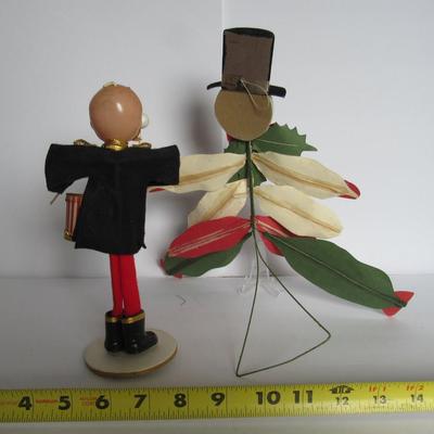 Lot of Unusual Vintage Christmas Decor, Paper Moose Surprise Ornament Never Opened