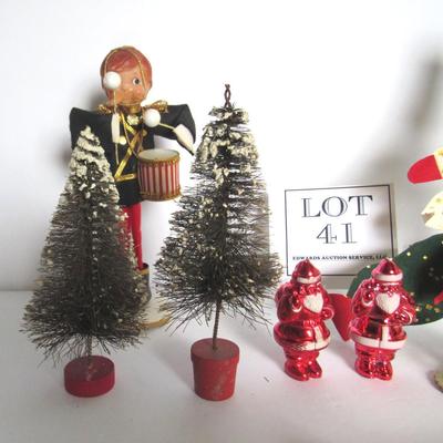 Lot of Unusual Vintage Christmas Decor, Paper Moose Surprise Ornament Never Opened