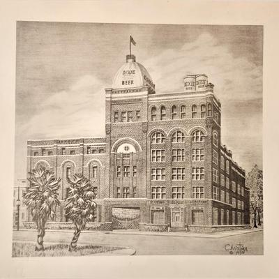 Lot #14  Unframed DIXIE BEER Brewery Print - 1979