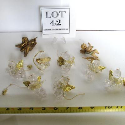 Lot of Older Plastic Angel Christmas Ornaments