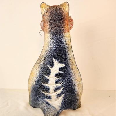 Lot #24 Studio Glass Sculpture - Kitty Swallowed Fishie
