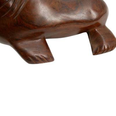 Large Handcarved Solid Wood Seal Statue