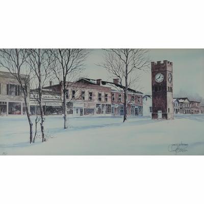 Limited Edition "Main Street Hudson Ohio" Watercolor Double-Signed Print by Craig Peterson