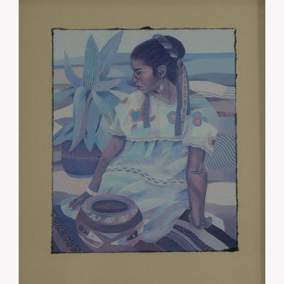"Liliana" by Mario Cespedes (1942-1927) Framed Print