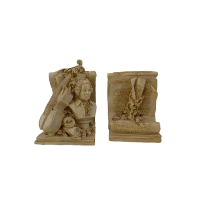Vintage Baroque Style Mozart Bookends