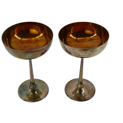 Antique Metal Goblet Cups