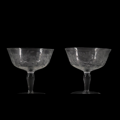 Vintage Crystal Etched Glasses