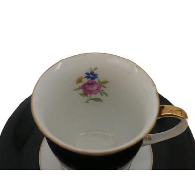 Vintage Black and Gold Eschenbach Demitasse Cup and Saucer