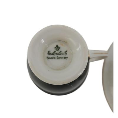Vintage Black and Gold Eschenbach Demitasse Cup and Saucer