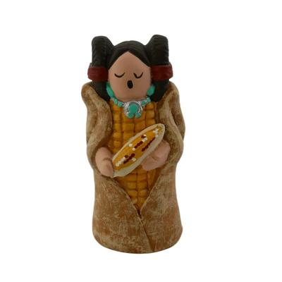 Vintage Handmade Signed Native American Corn Maiden Figurine