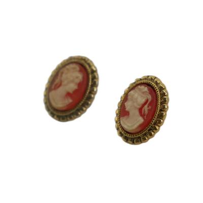 Vintage Cameo Stud Earrings