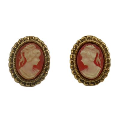 Vintage Cameo Stud Earrings