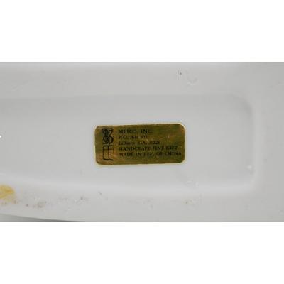 Vintage Porcelain Dog and Sled Figurine