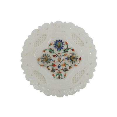 Mineral and Stone Inlay Trivet Dish