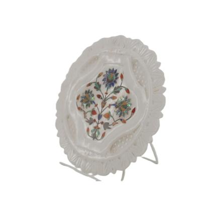 Mineral and Stone Inlay Trivet Dish