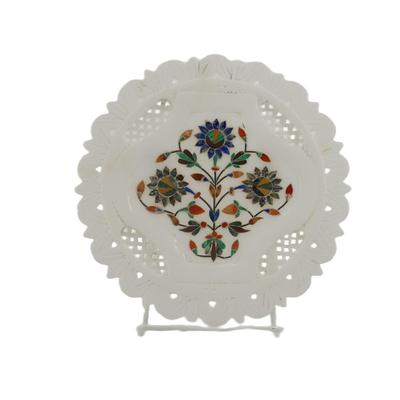 Mineral and Stone Inlay Trivet Dish