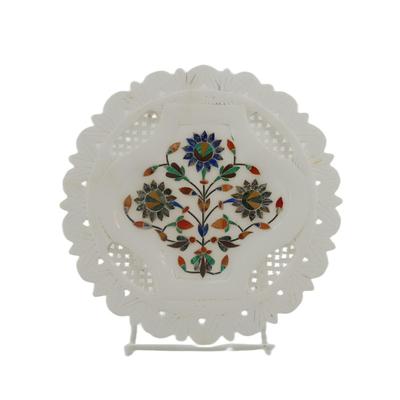 Mineral and Stone Inlay Trivet Dish