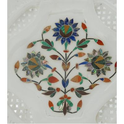 Mineral and Stone Inlay Trivet Dish