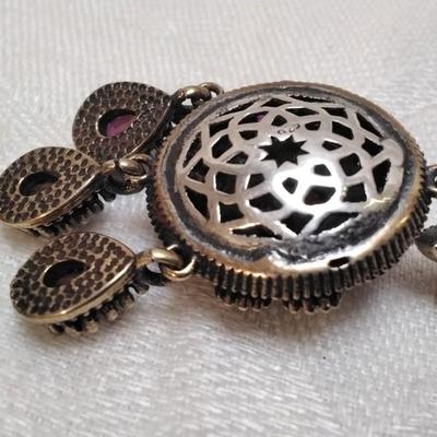 Antique Ruby and Diamond 20" Gold Vermeil Necklace
