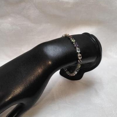 Vintage Ross Simons Garnets, Citrines, Peridot, Aquamarine, Amethyst 925 7" Bracelet